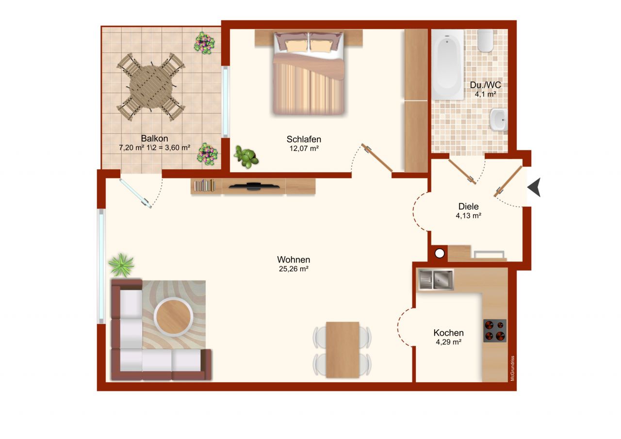 VERKAUFT - Sofort bezugsfrei - Gemütliche Wohnung mit Garage & Loggia in Unterlauter!