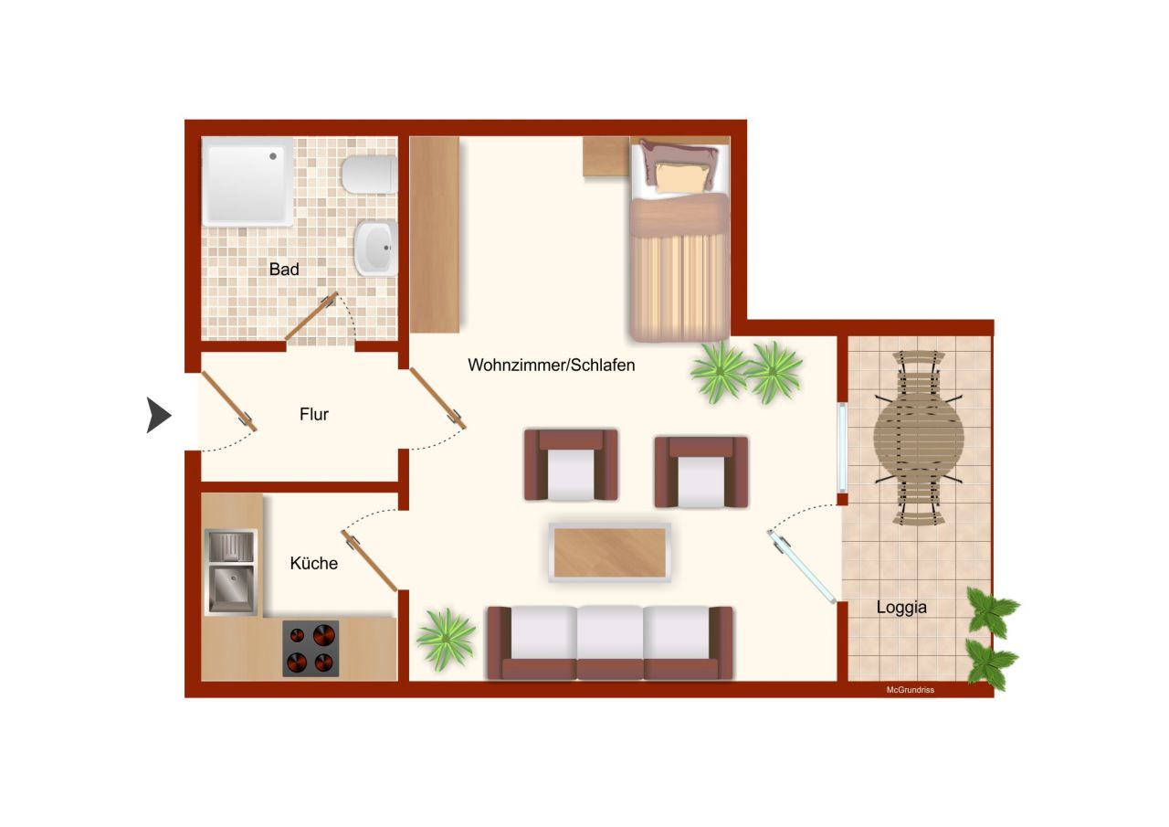 VERKAUFT - Für Selbstnutzer oder Kapitalanleger - Gepflegtes 1-Zi.-Appartement mit Balkon & EBK!