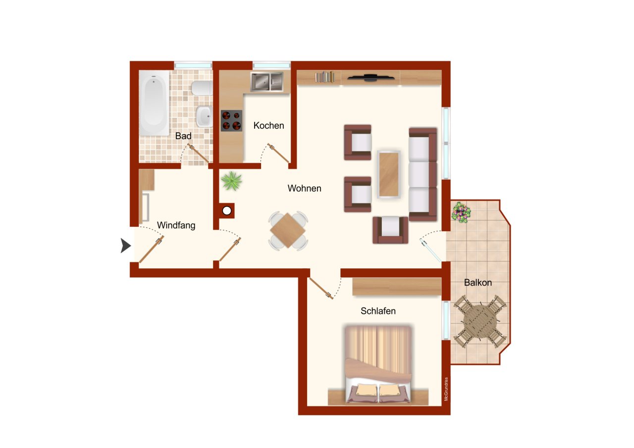 VERKAUFT - Hübsche 2-Zimmer-Wohnung mit Balkon & Garage in ruhiger grüner Wohnlage!