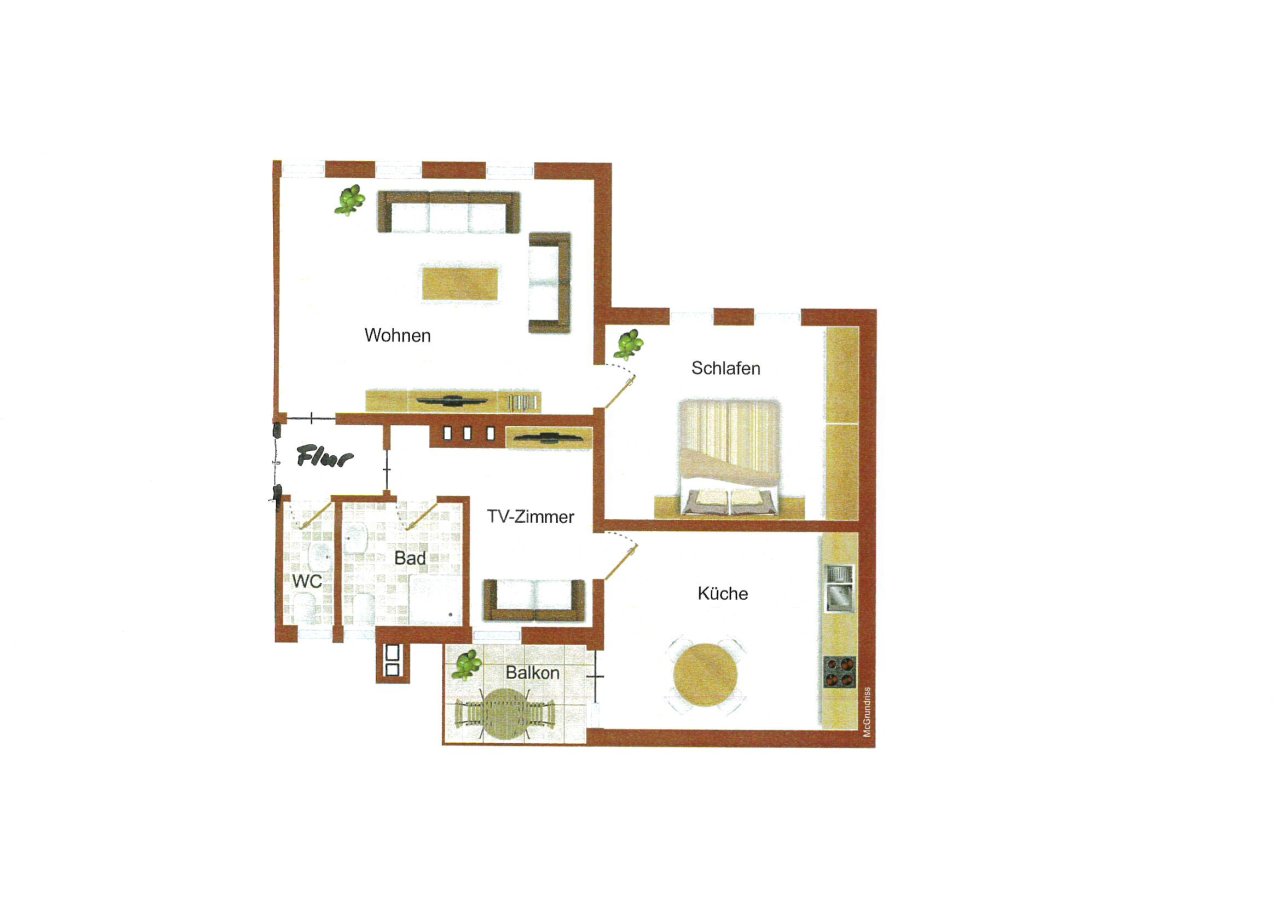 Schöne 2,5-Zi.-Wohnung inklusive EBK & Balkon & Kfz-Stellplatz - Nähe Thüringer Kreuz
