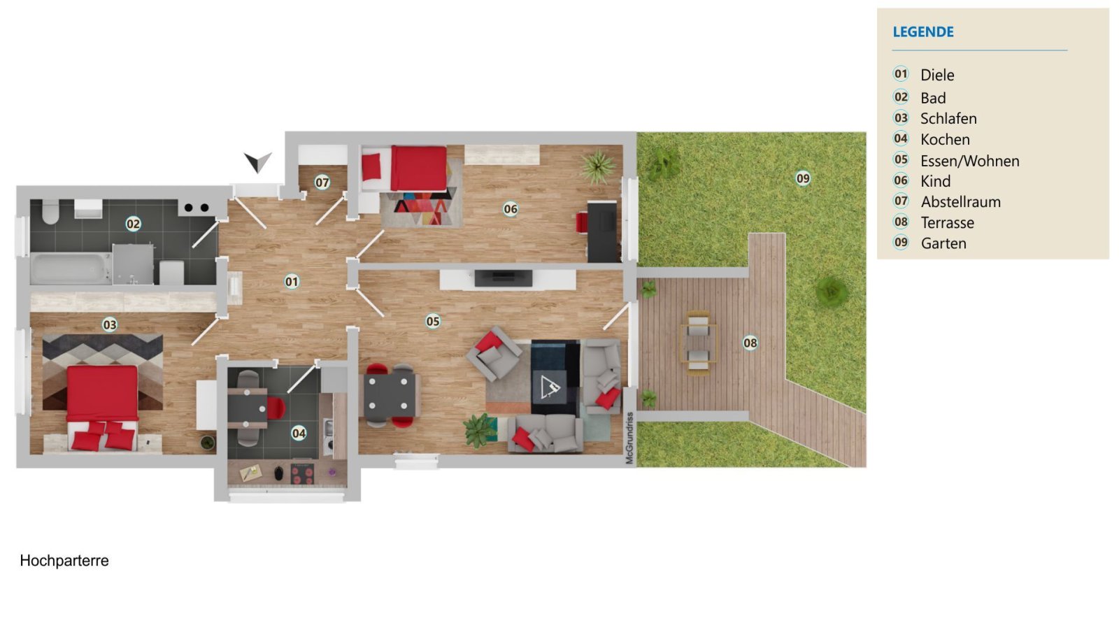 VERKAUFT-TOP-Eigentumswohnung in Cortendorf mit Terrasse, Garten, TG-Stellplatz u. Vesteblick!