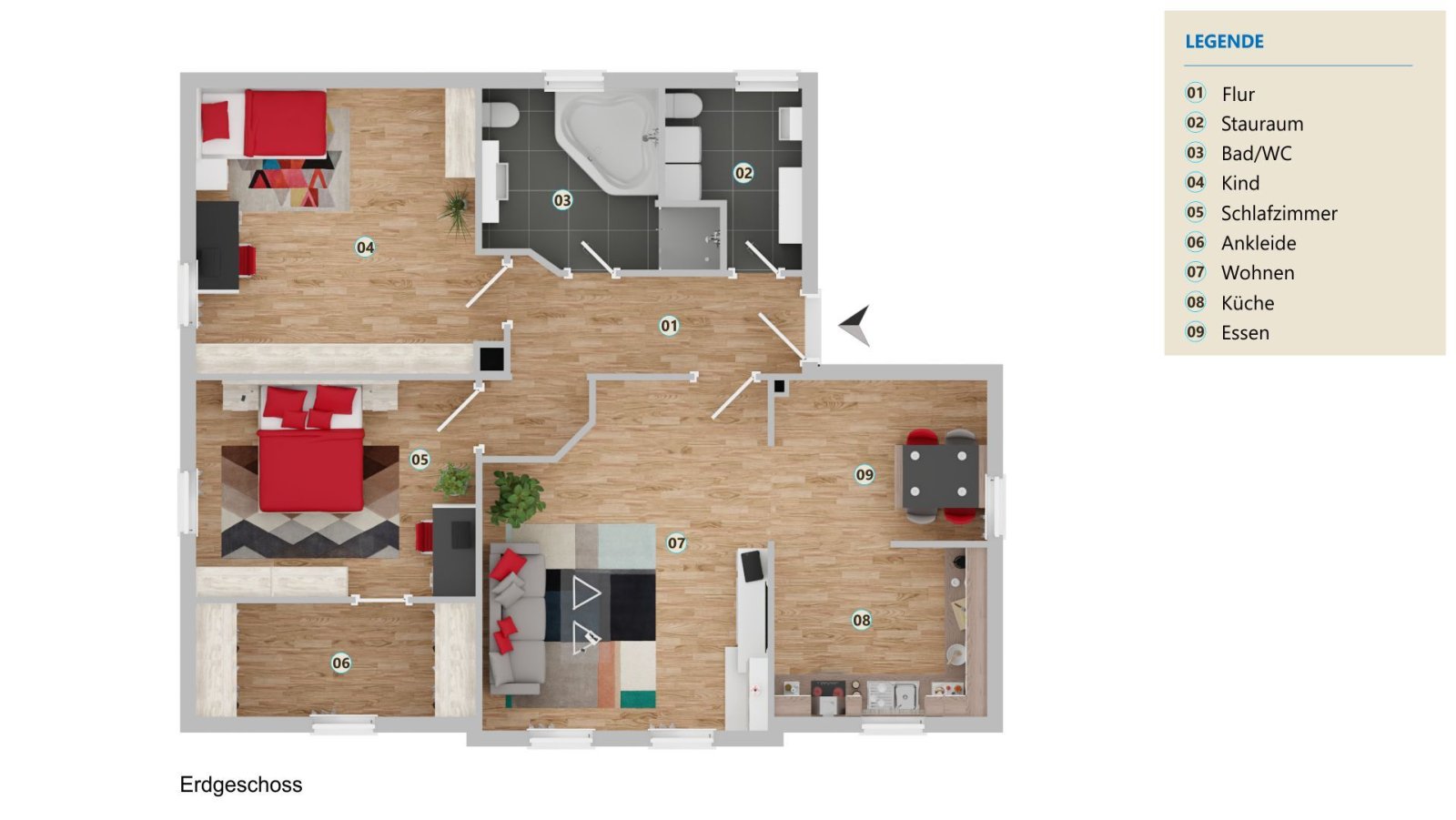 Wohlfühlwohnung mit vielen Extras - 3 Zimmer, 2 Garagen und Terrasse mit Garten
