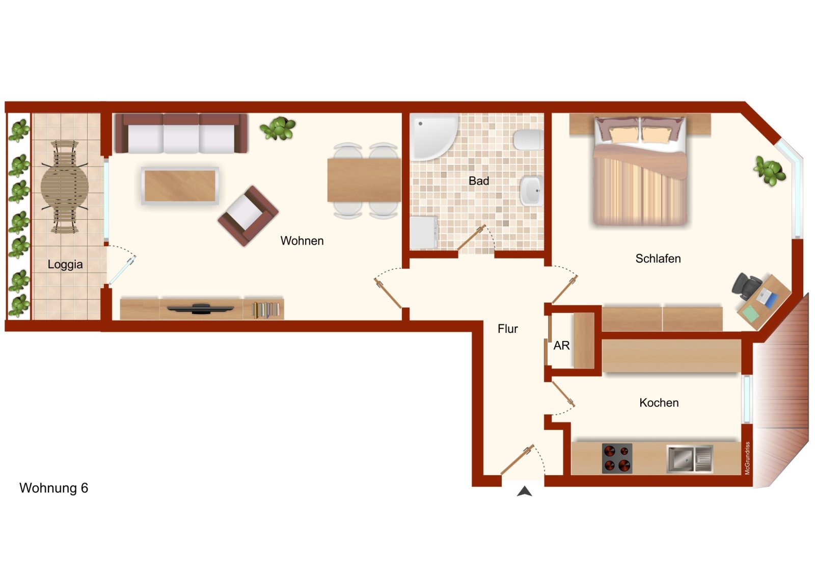 Wohnen mitten in der City, Nähe Theater: Eigentumswohnung mit Aufzug, Loggia und Tiefgarage!