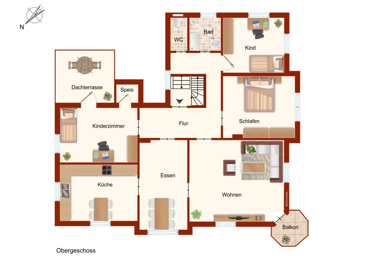 1. Obergeschoss Grundriss