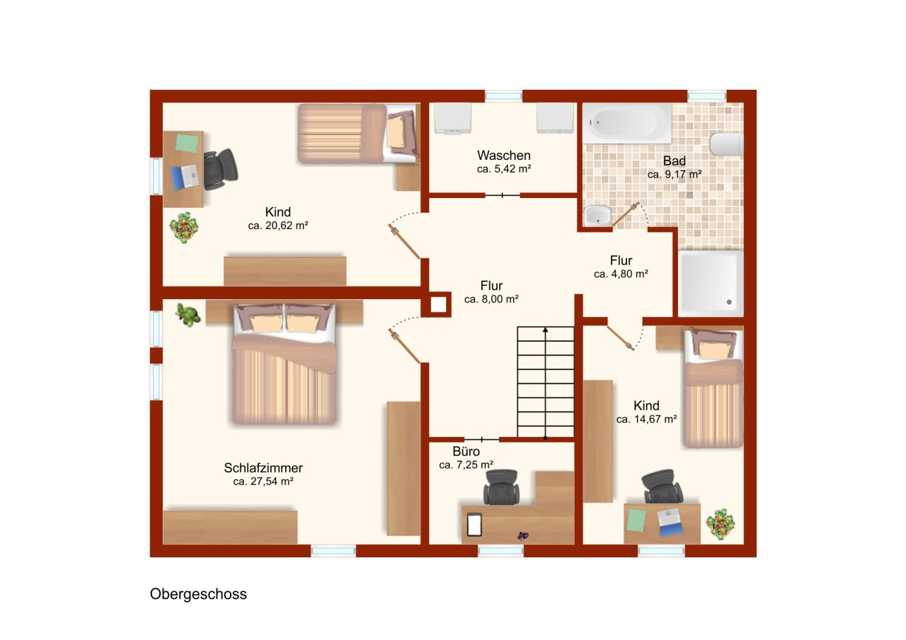 Grundriss Wohnhaus DHH OG links