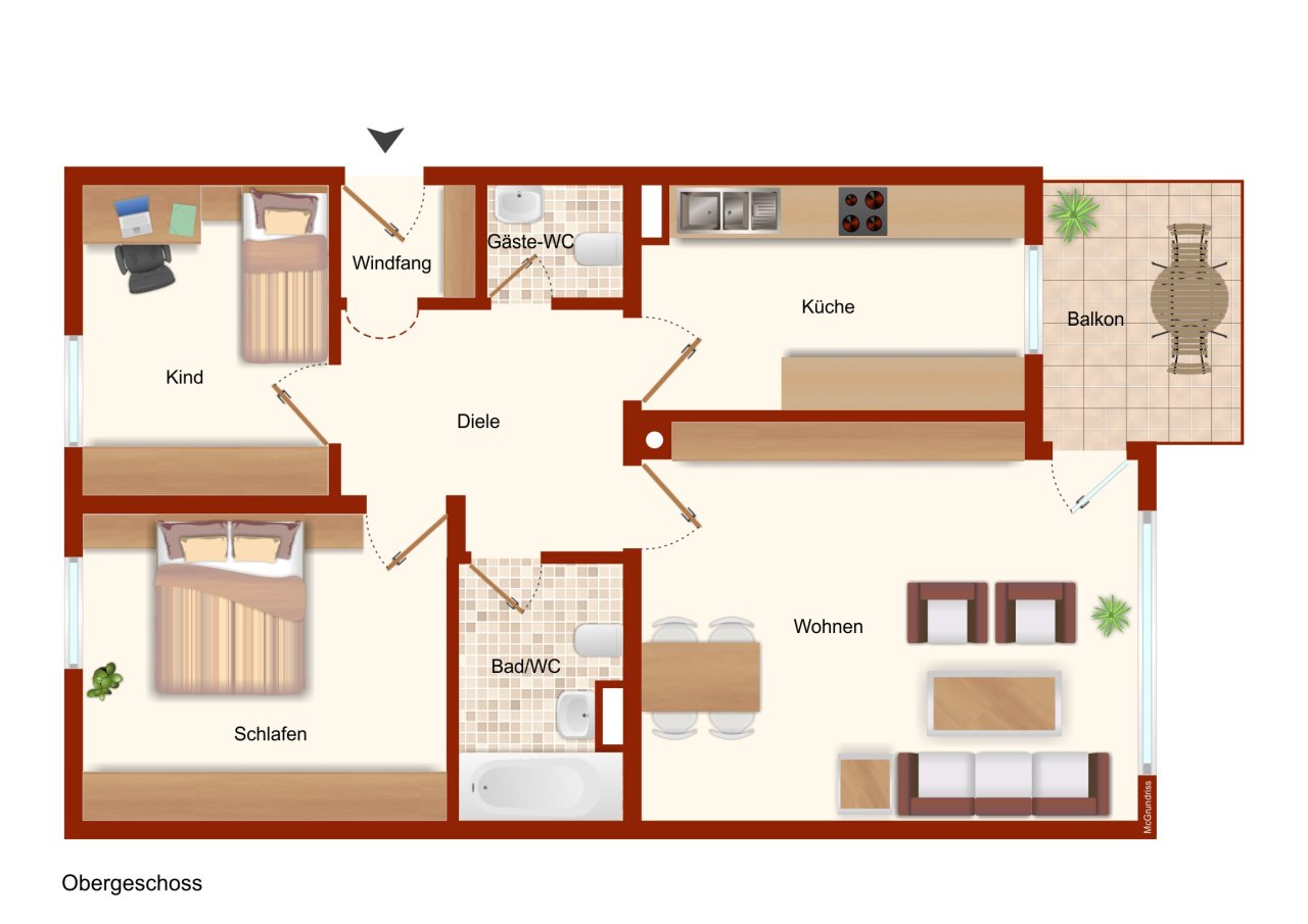 Grundriss 1. Obergeschoss