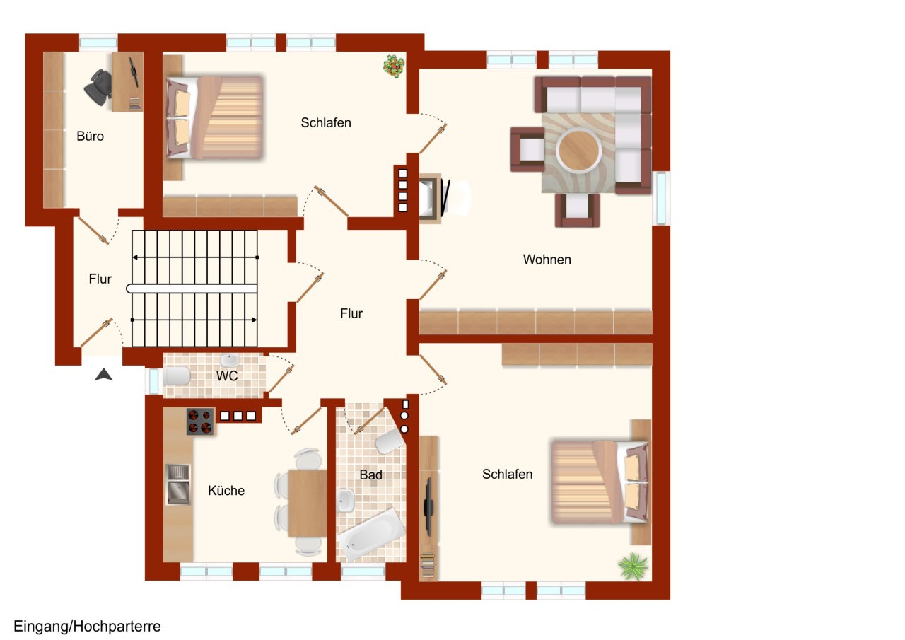 Grundriss Hochpaterre