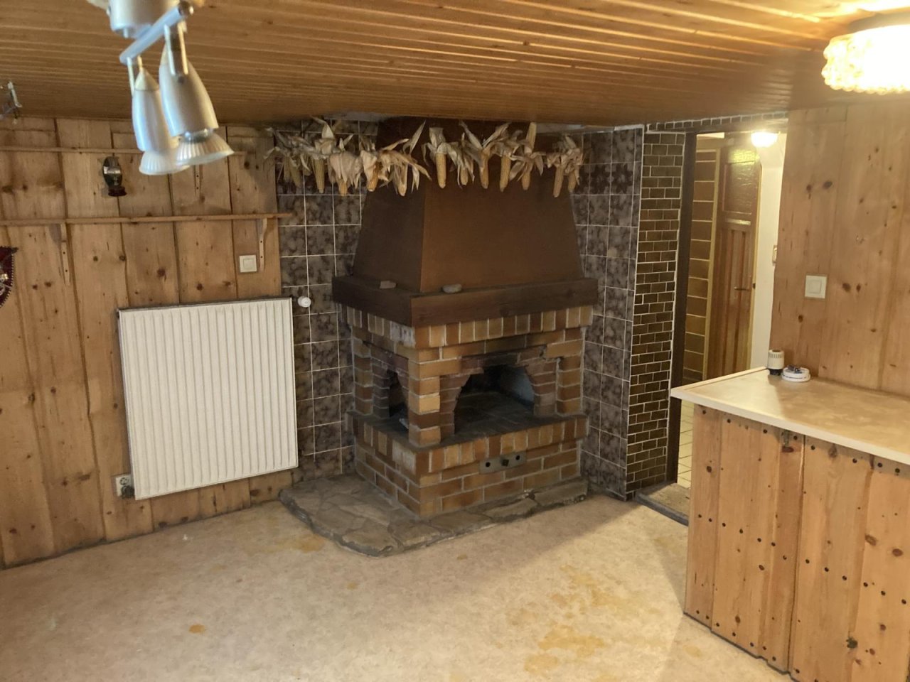 Offener Kamin im Hobbyraum